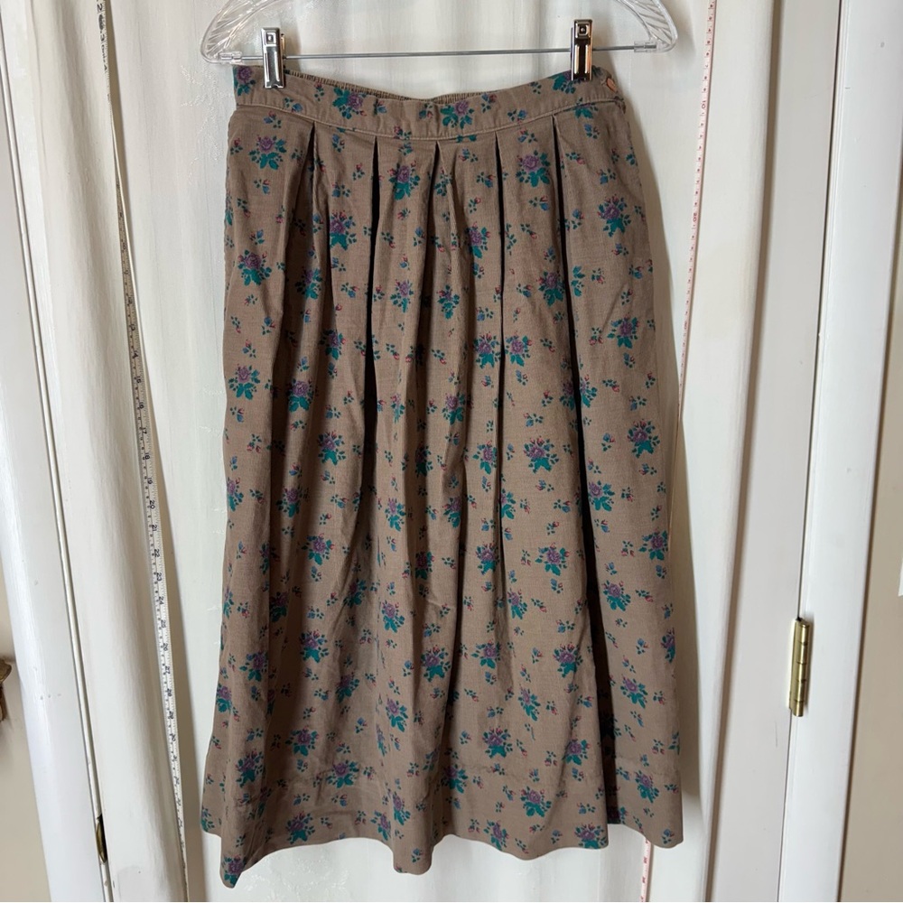 Vintage Russ Floral Corduroy Skirt
